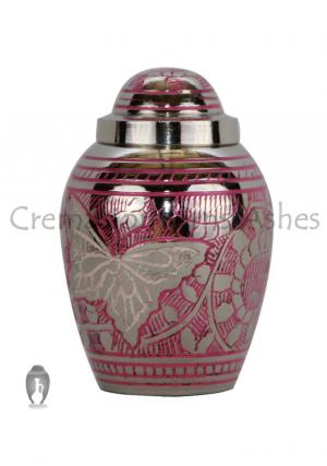 Tiny Portland Pink Butterfly Engraved Keepsake Funeral Urn