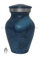 Water Blue Small Keepsake Aluminium Cremation Urn Ashes