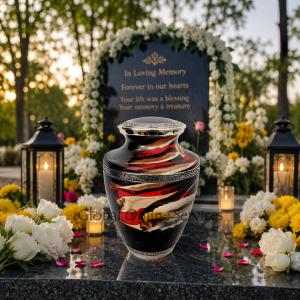White Eagle Designed Large Blue Cloudy Sky Adult Memorial Human Urn For Ashes.
