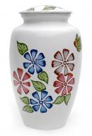 White Garden Flowers Adult Urn for Funeral Ashes
