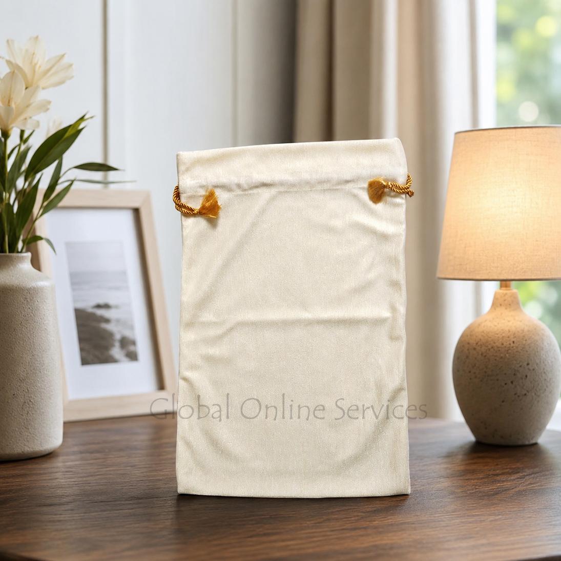 White Pouches for Gift Wrapping Jewellery Organizing Gift Cover + Wedding Gift Candy Bag 
