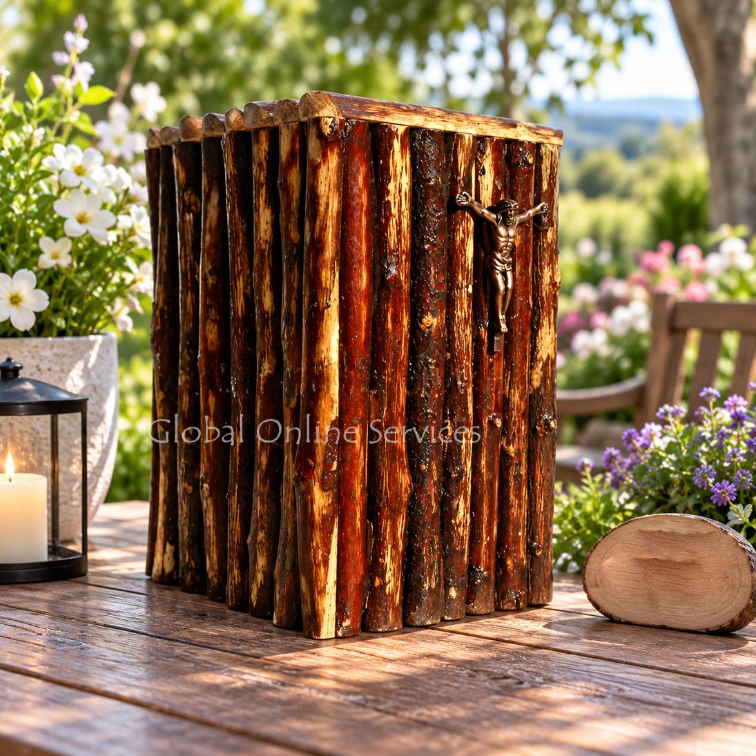 Wood(MDF) Cremation Urns Ashes , Cross Christ Urn For Human Ashes