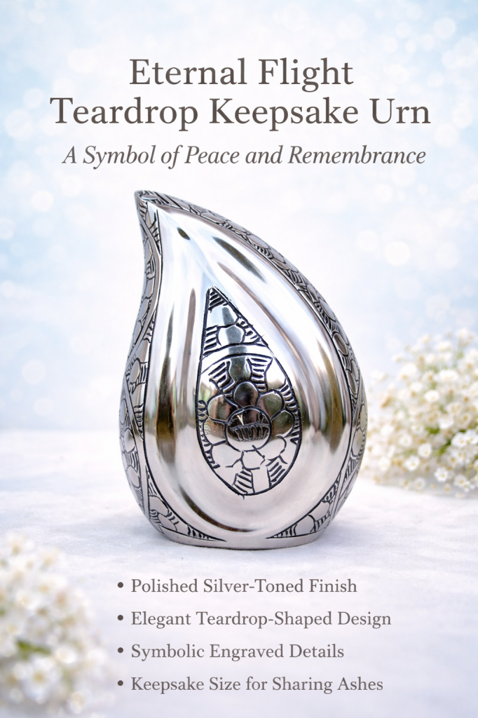 eternal flight teardrop keepsake urn – a symbol of peace and remembrance