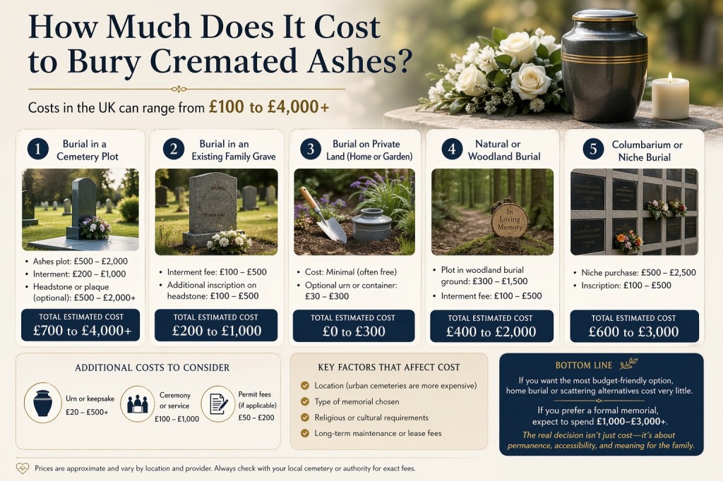 How Much Does It Cost to Bury Cremated Ashes in the UK? 
