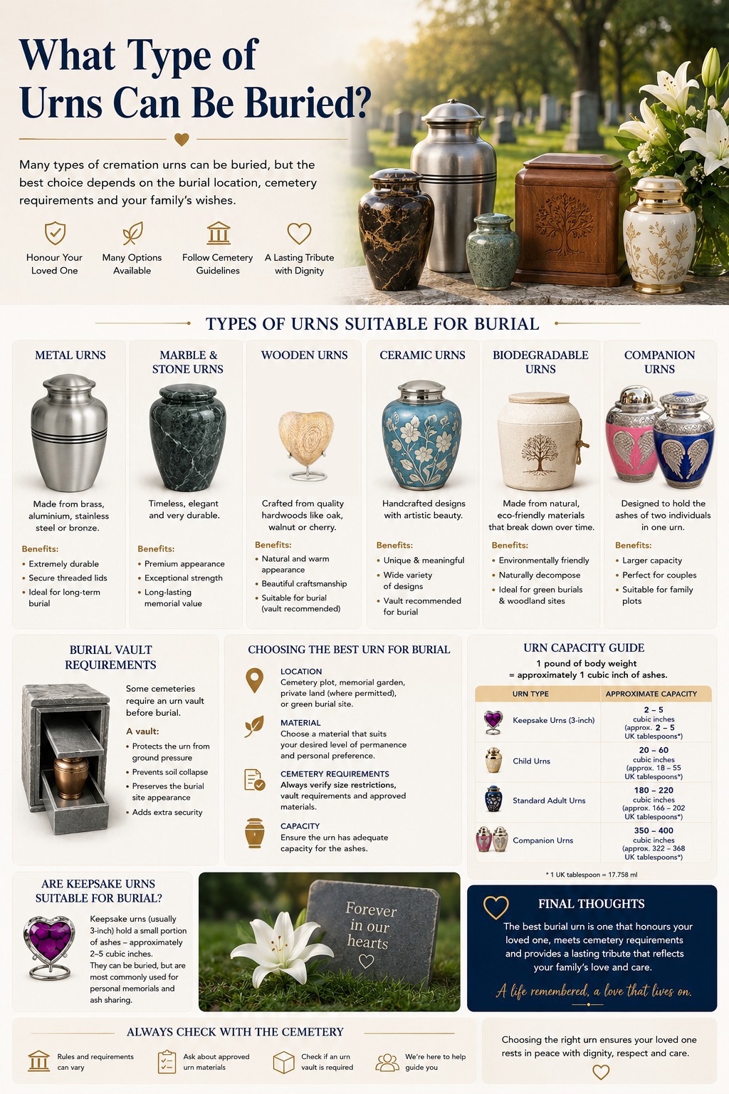 What Type of Urns Can Be Buried? A Complete Guide to Burial Urns